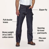 #3303 American Made Jean Double Front Carpenter Dungaree 14 oz.