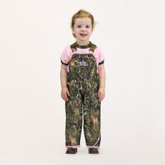 #428 Premium Pink Ruffle BIB OVERALL Girls in Realtree or Mossy Oak Break-Up Made in USA