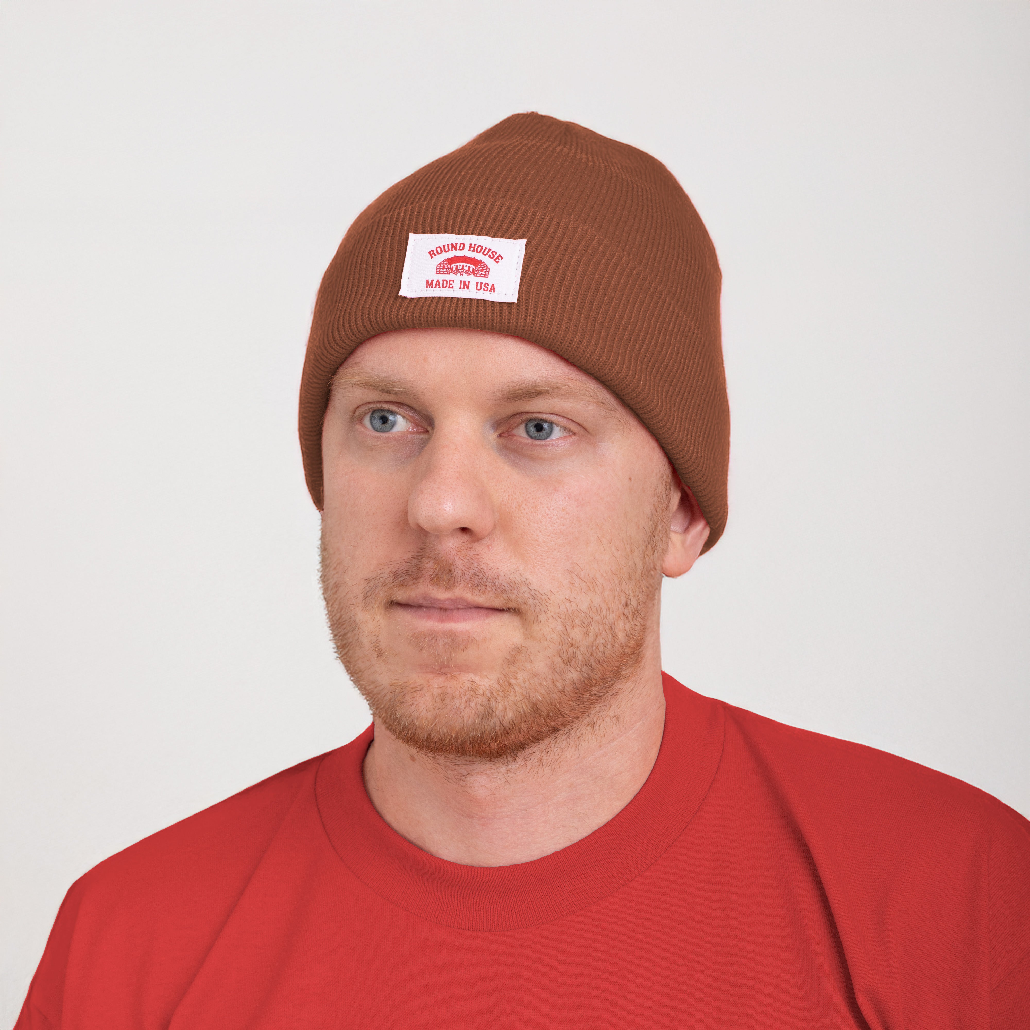 #630 Made in USA Beanie Round House Logo