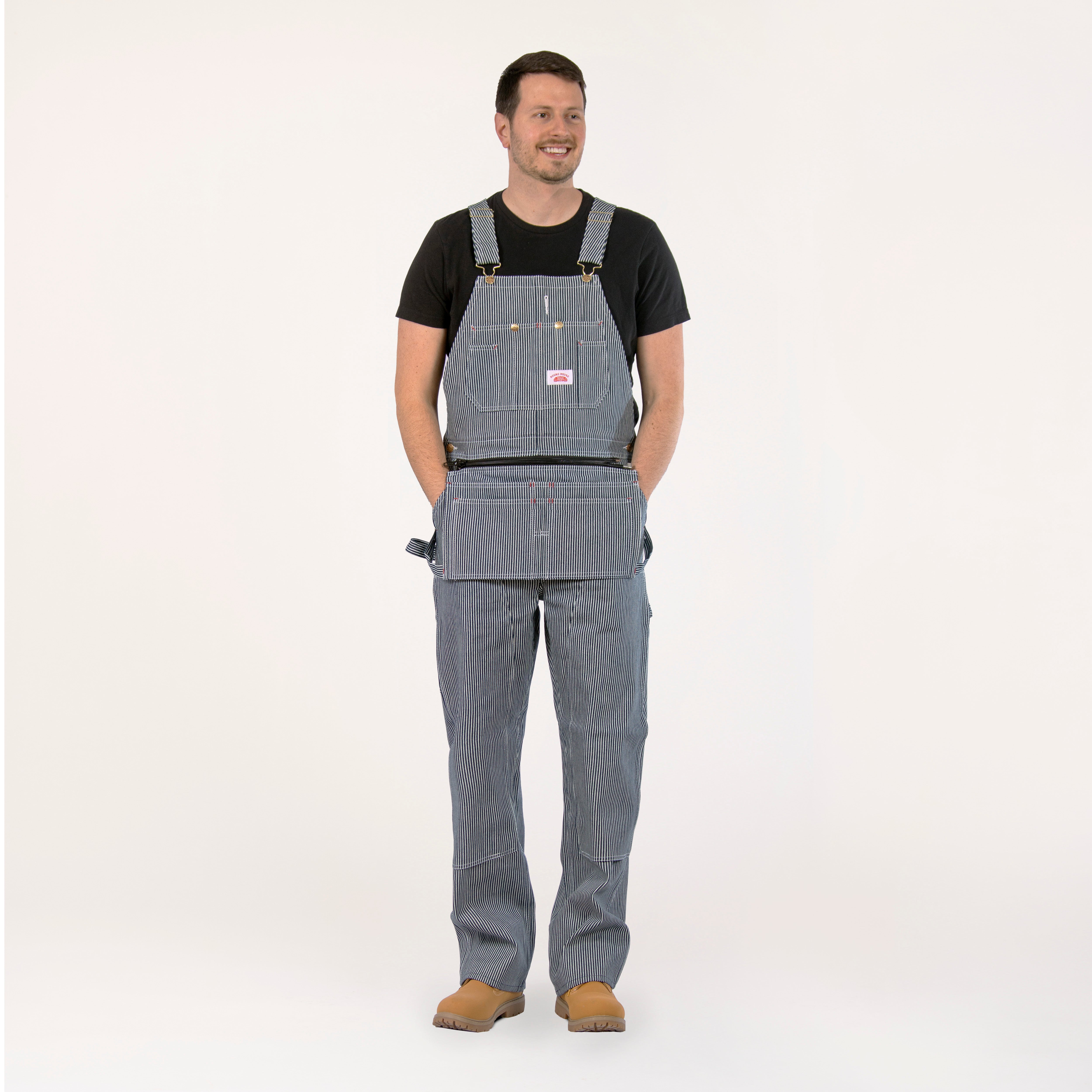 #730 Stripe Carpenter Overall with Zip-Off Pouch - TEST