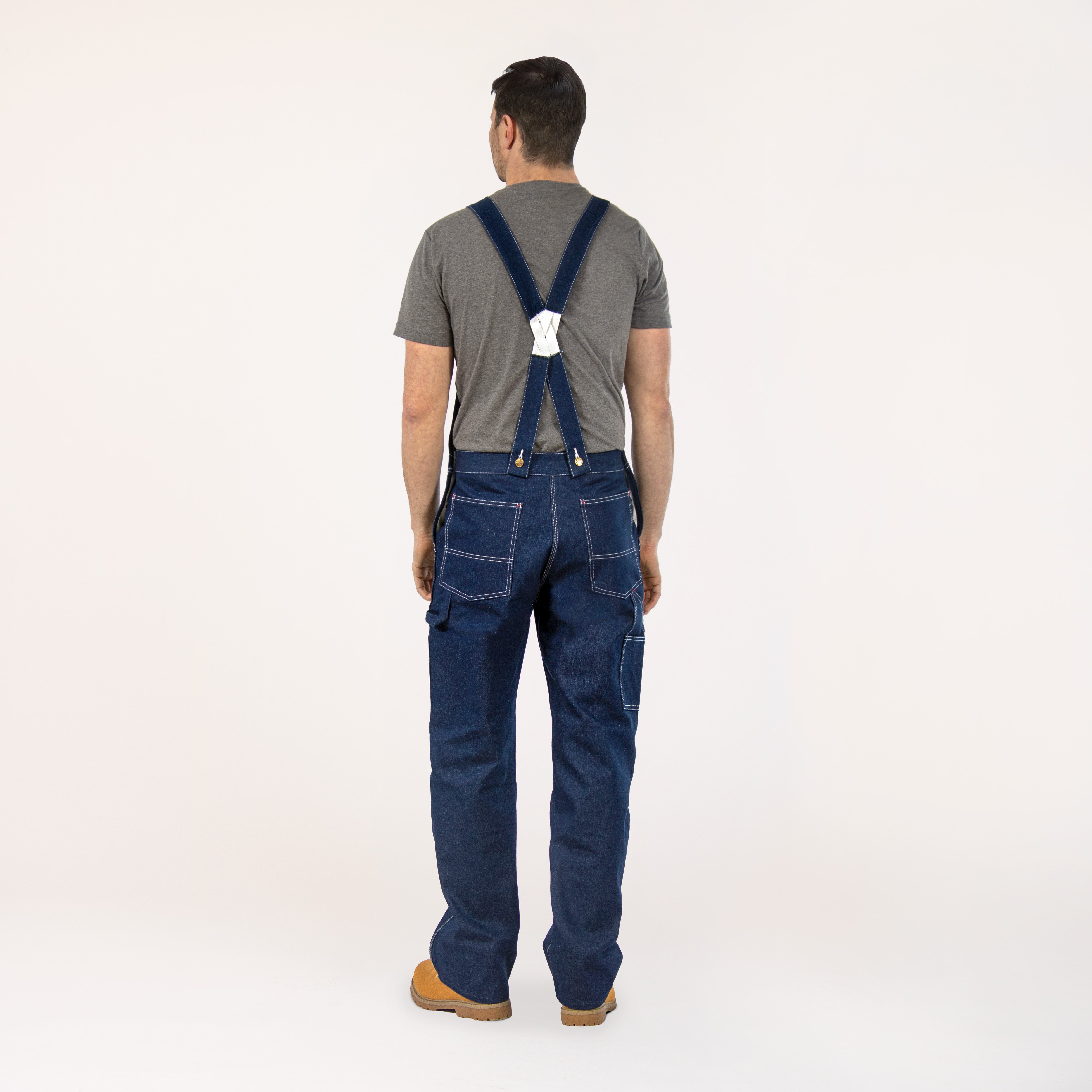 #907 Low Back Blue Denim Bib Overalls