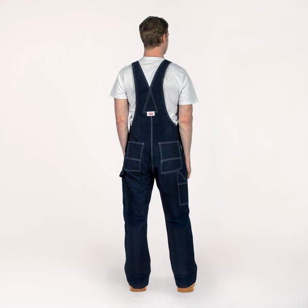 980 Round House Made in USA Zipper Fly Blue Denim Bib Overalls