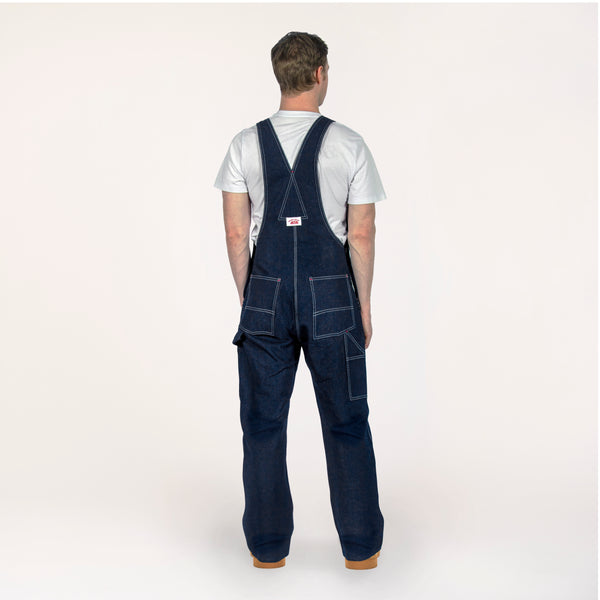 980 Round House Made in USA Zipper Fly Blue Denim Bib Overalls