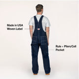 #966/#980 Made in USA Zipper Fly Blue Denim Bib Overalls