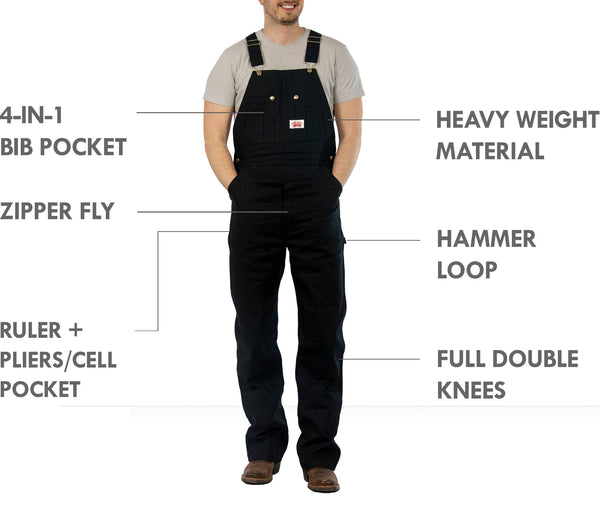 ROUND HOUSE 「DOUBLE KNEE BIB OVERALLS」 83 - Round House® Men's 12oz. Brown Duck Double Knee Bib