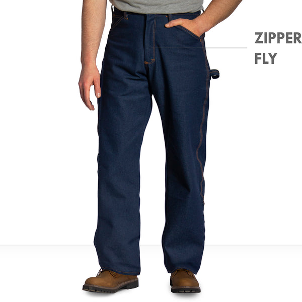 Made in USA Raw Unwashed Classic 5 Pocket Carpenter Dungaree