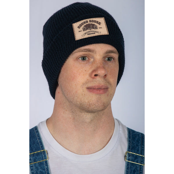630 Made in USA Beanie Round House Logo – Round House American Made Jeans  Made in USA Overalls, Workwear