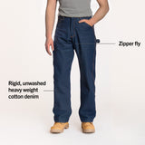 #101 Made in USA Classic Raw Unwashed Pure 5 Pocket Carpenter Dungaree Jean- Rigid