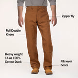 #2202 Made in USA Brown Duck Double Front Carpenter Dungaree Jean