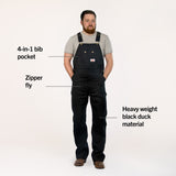 #383 Made in USA Heavy Duty Black Duck Bib Overalls