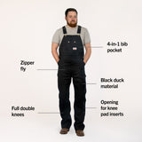 #383 Made in USA Heavy Duty Black Duck Bib Overalls