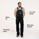 #383 Made in USA Heavy Duty Black Duck Bib Overalls
