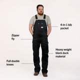 #383 Made in USA Heavy Duty Black Duck Bib Overalls