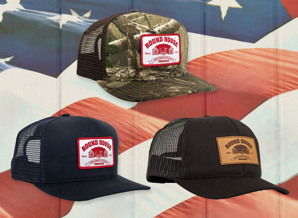 Armycrew XXL Oversized Trucker Cap - Black Orange American Flag Patch, Brown Khaki, XX-Large