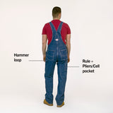 #699 Stone Washed Blue Denim Overalls
