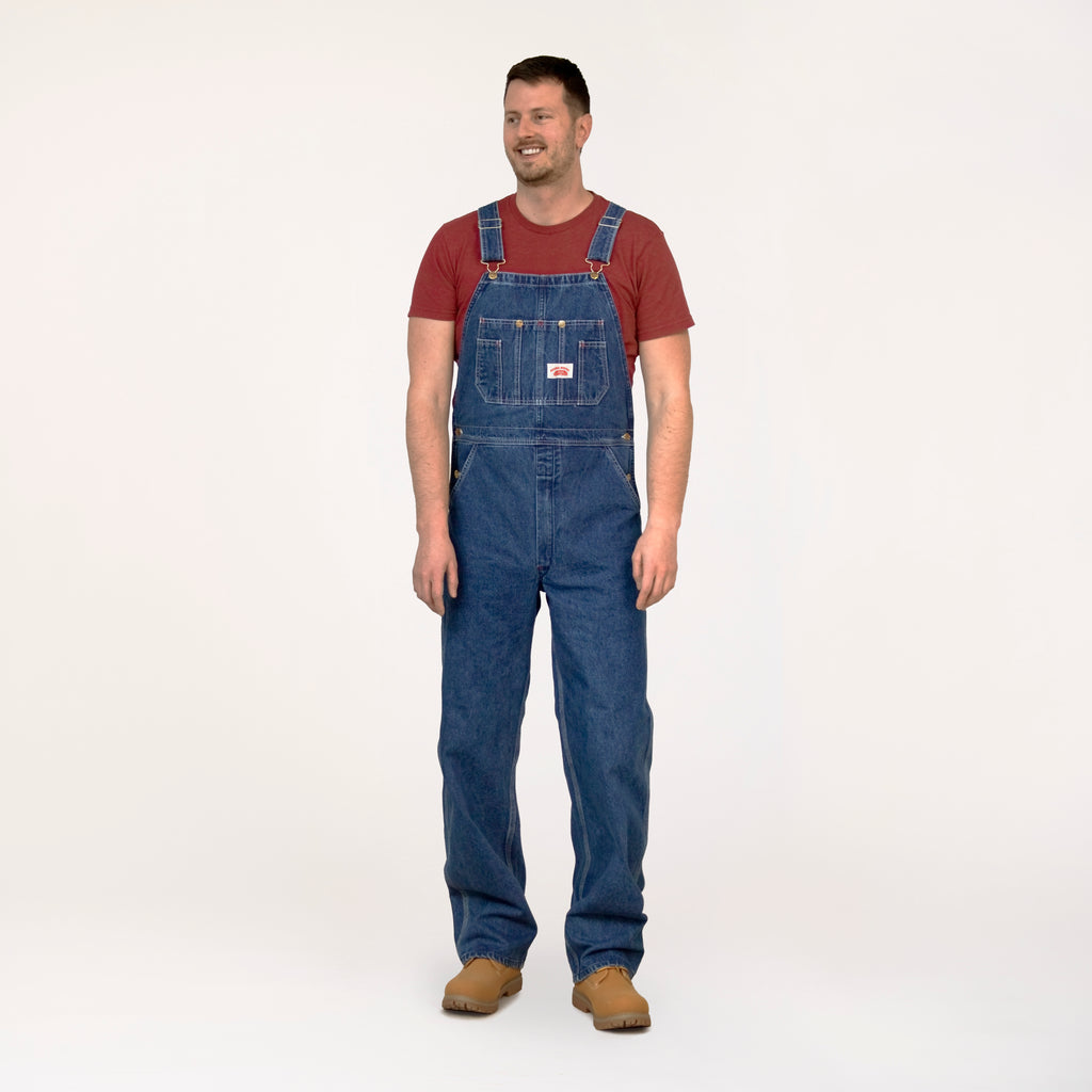 #699 Made in USA Stone Washed Blue Denim Overalls