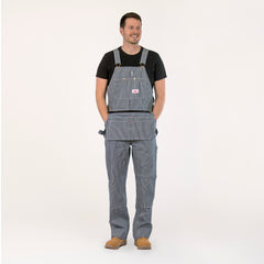#730 Stripe Carpenter Overall with Zip-Off Pouch