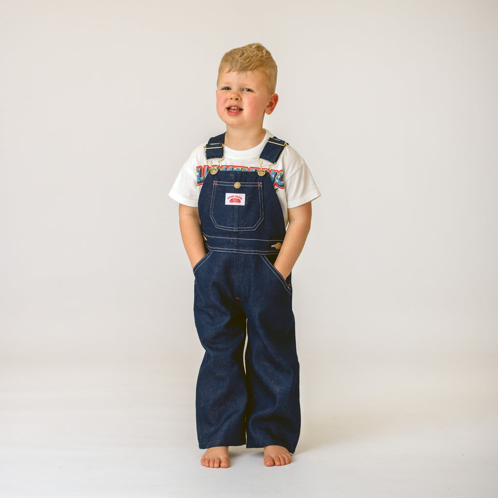 #7 Made in USA Kids Premium Blue Denim Bib Overall