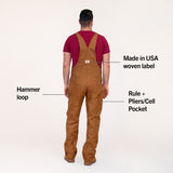 #83 Made in USA Heavy Duty Brown Duck Bib Overalls