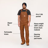 #83 Heavy Duty Brown Duck Bib Overalls - TEST