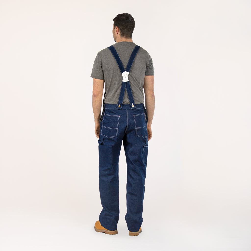 #907 Low Back Blue Denim Bib Overalls
