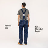 #907 Low Back Blue Denim Bib Overalls