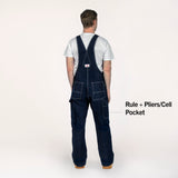 #966 Zipper Fly Blue Denim Bib Overalls