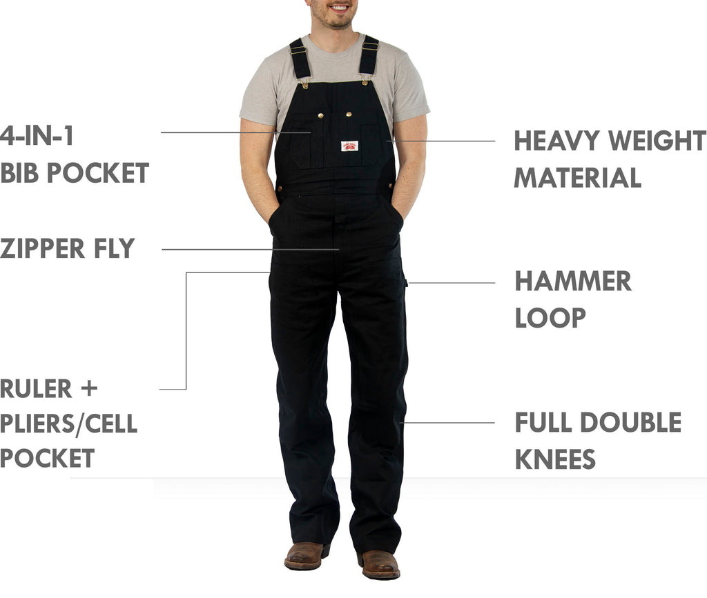 #383 Made in USA Heavy Duty Black Duck Bib Overalls