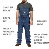 #699 Made in USA Stone Washed Blue Denim Overalls