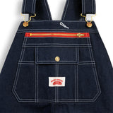 Non-USA Utility Zipper-Bib Blue Denim Overalls - Not Sewn in USA