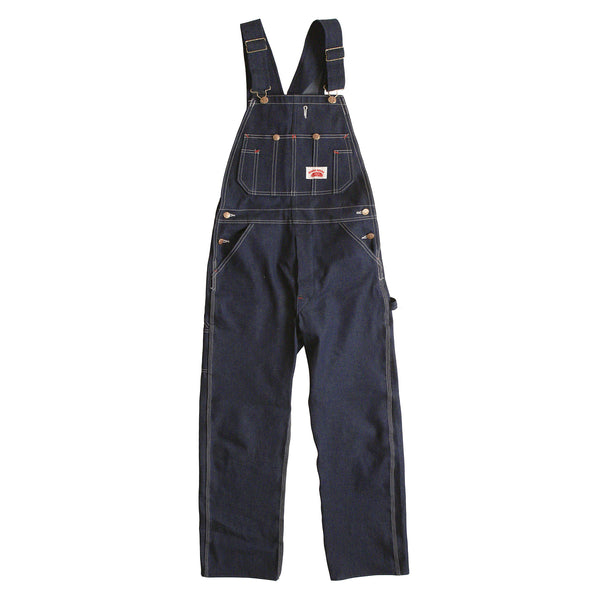 327 Made in USA Button Fly Blue Denim Bib Overalls Round House