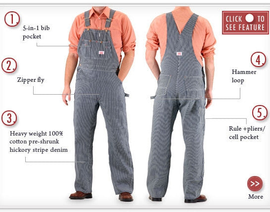 IRREGULAR #45 American Made Stripe Bib Overalls SECOND, NO RETURNS $ 29.95  $ 69.95