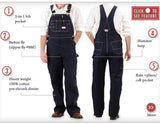 966 Blue Denim Overalls Made in USA
