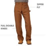 AMERICAN MADE BROWN DUCK DOUBLE FRONT CARPENTER DUNGAREE JEAN MADE IN USA