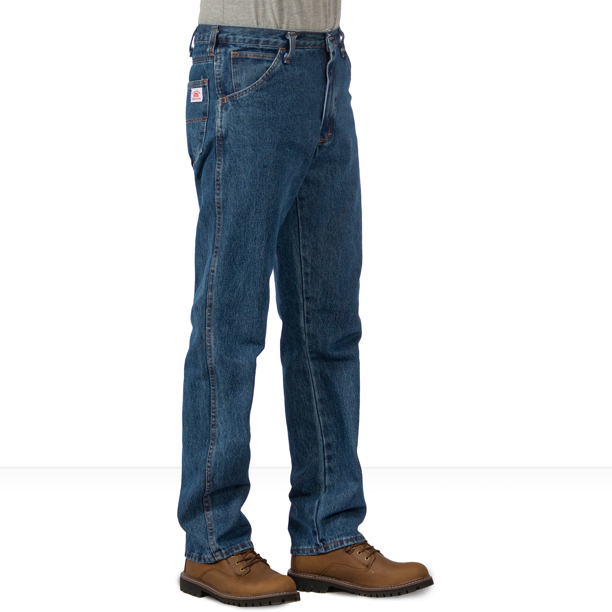 105 American Made Jeans Regular Fit 14 oz 5 Pocket Jeans Made in USA –  Round House American Made Jeans Made in USA Overalls, Workwear