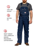 IRREGULAR #966/#980 Made in USA Classic Blue Denim Bib Overalls - SECOND, NO RETURNS