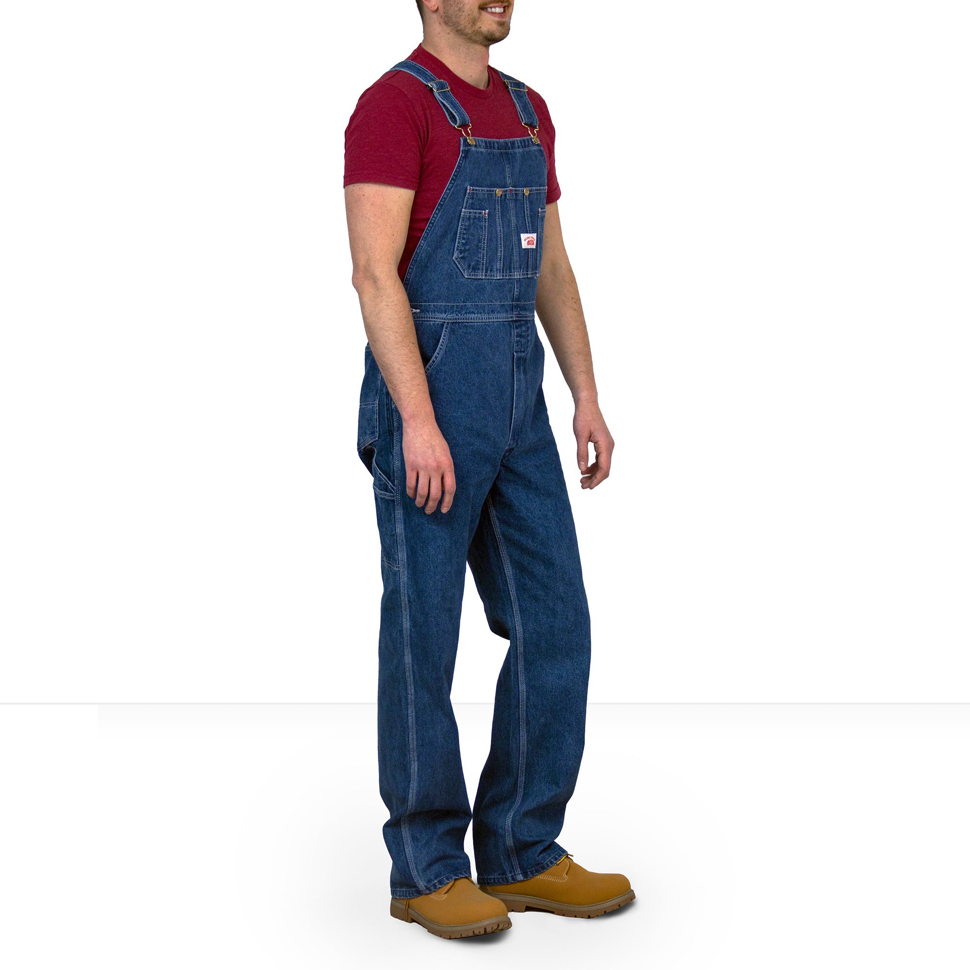 699 Round House Made in USA Stone Washed Blue Denim Overalls