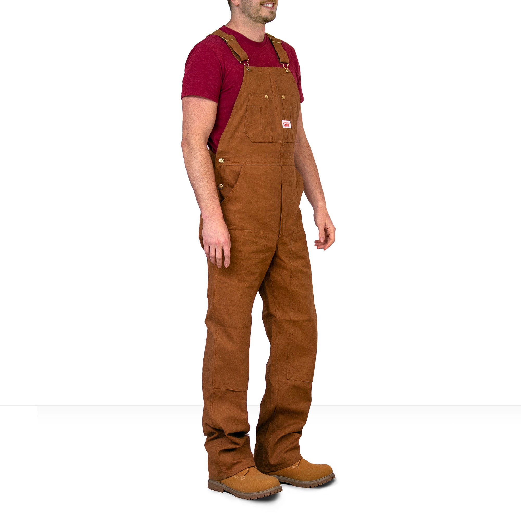 Round House Lot #83 Made in USA Men's Heavy Duty Brown Duck Bib Overalls 59.95 79.95