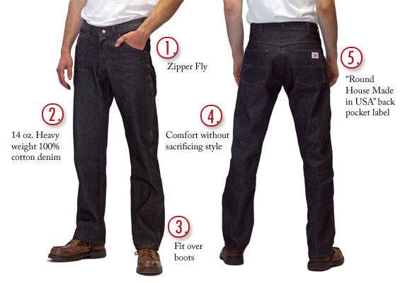 American Made Jeans Rigid 14 oz Everyday 5 Pocket Jeans Made in