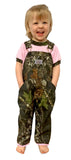 #428 Premium Pink Ruffle BIB OVERALL Girls in Realtree or Mossy Oak Break-Up Made in USA