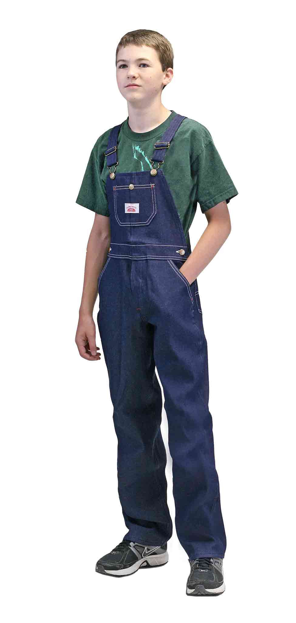 Made in USA Youth Boys Blue Denim Overall. American Made Overall Round House American Made Jeans Made in USA Overalls Workwear